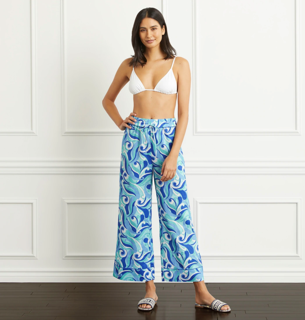 The Skylar Pant - Ocean Kaleidoscope Linen